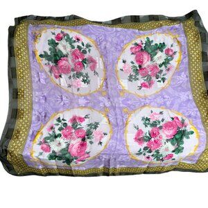 valentino EASTER EGGS italy STUNNING 100% silk pink roses hand rolled se…